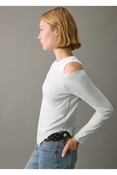 Mango Teen Çift katlı asimetrik tişört