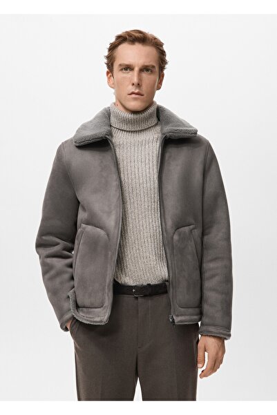 MANGO Man İçi kürklü çift taraflı ceket