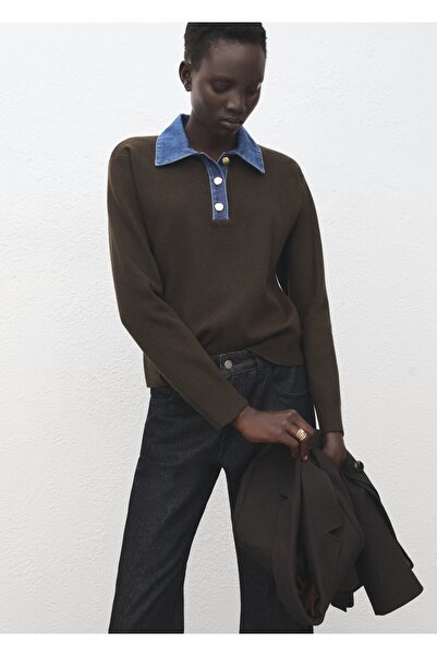 MANGO Woman Kombine gömlek yaka kazak