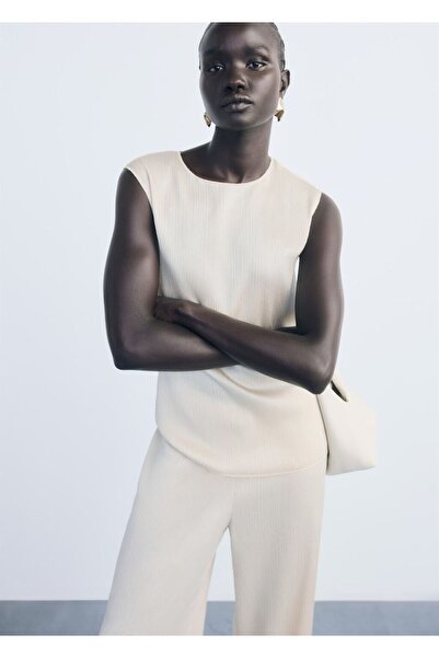 MANGO Woman Pileli triko bluz