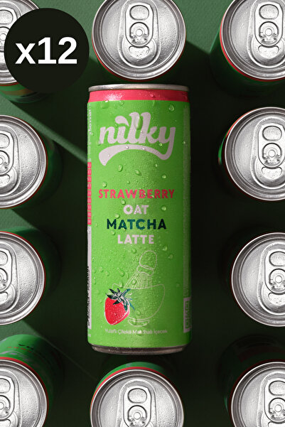 NİLKY Yulaf Sütlü Çilekli Matcha Latte 12x250 ml