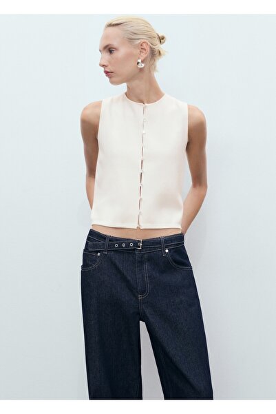 MANGO Woman Düğmeli ince triko yelek