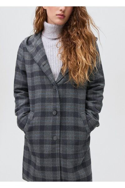 Mango Teen Ekose kumaş palto