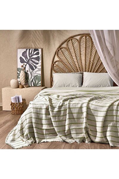 Evidea Μαλακό κάλυμμα κρεβατιού Serena - Ecru / Khaki - 170x230 cm