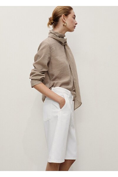 MANGO Woman Orta Bel Denim Bermuda Şort