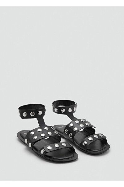 MANGO Woman Zımbalı deri sandalet