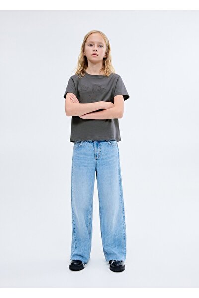 MANGO Kids İşlemeli pamuklu tişört