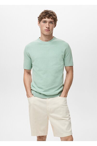 MANGO Man Pamuklu ince dokuma tişört