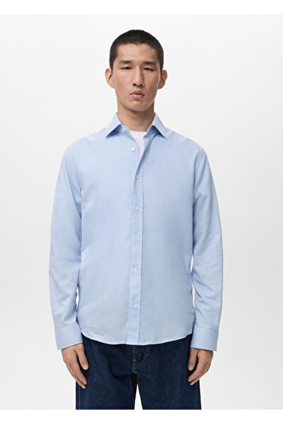 MANGO Man Regular kesim %100 pamuklu flanel gömlek