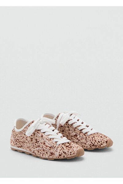 MANGO Woman Deri kürklü spor ayakkabı