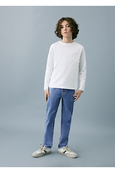 MANGO Kids Kordonlu comfy jean pantolon