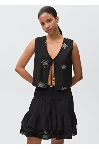 Mango Teen Fırfırlı ve büzgülü etek