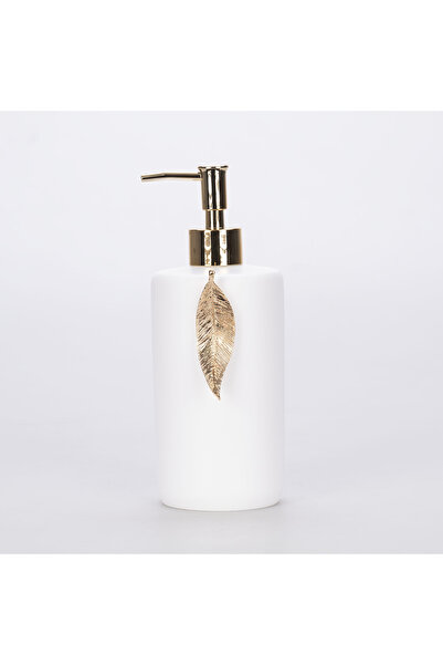 Selim Leaf Liquid Soap Dispenser White Gold