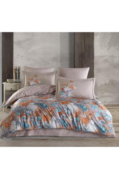 Hobby Premium Deluxe 300TC Çift Kişilik Saten Nevresim Takımı Dolce Vita Bej