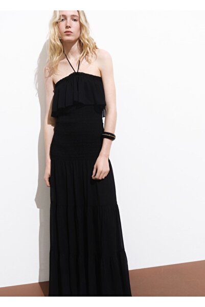 MANGO Woman Fırfırlı maxi elbise