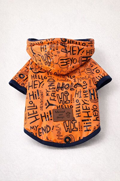 meowuf My Friend Raincoat Küçük Ve Orta Irk Köpekler Için Kapüşonlu Turuncu Y...