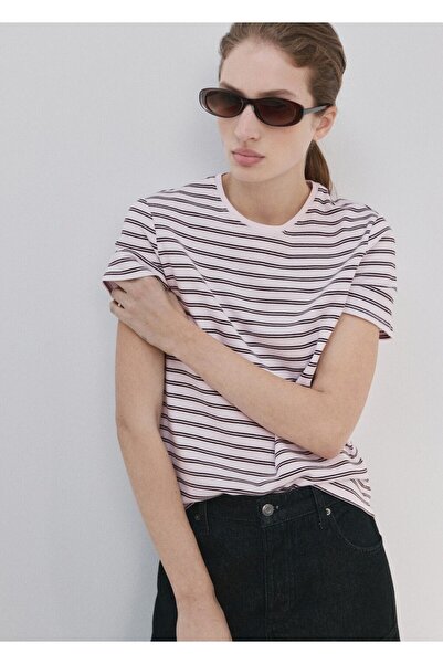 MANGO Woman Kısa kollu pamuklu tişört