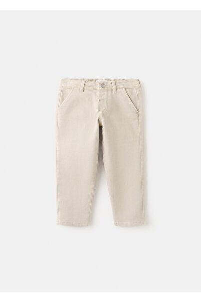 MANGO Baby Düz kesimli pamuklu jean pantolon