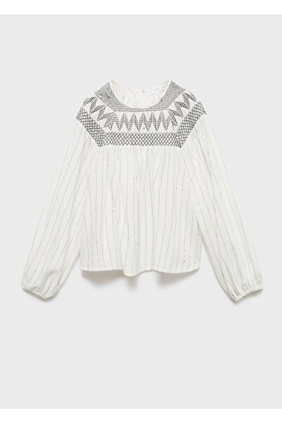 MANGO Kids İşleme detaylı bluz