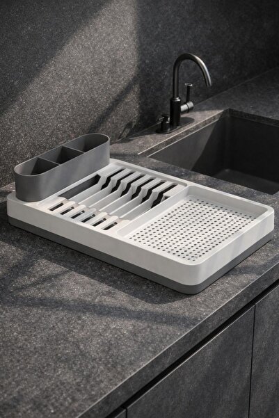 hemlife Bulaşıklık & Bulaşık Kurutma Sepeti – 42x26 cm Çok Bölmeli Modern Mut...