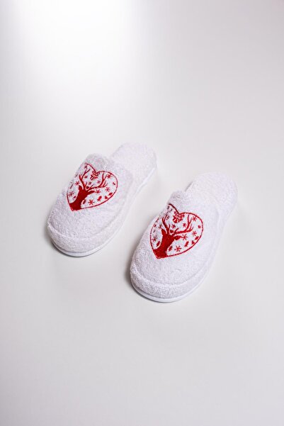 Ender Home Heart Embroidered Christmas Slippers Home Hotel Guest Thick Sole S...