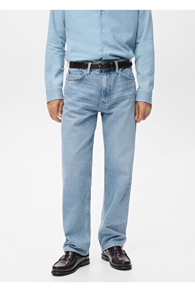 MANGO Man Moby düz kesim açık yıkama jean pantolon