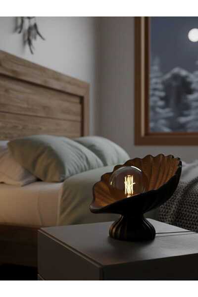 Storizaa مصباح ليلي حديث بتصميم أباجورة من الخرسانة بنمط المحار |   إضاءة ديك...