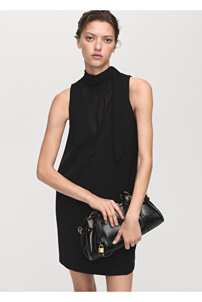 MANGO Woman Bağ detaylı kısa elbise