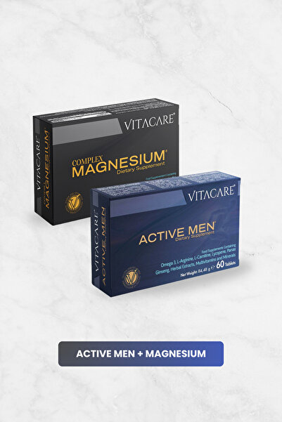 Vitacare Active Men + Magnesium Complex - 2'li Avantaj Paketi