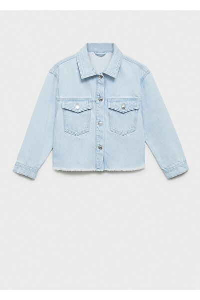 MANGO Kids Jeansmantel mit Pelzkragen