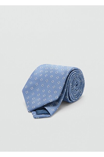 MANGO Man Geometrik desenli ipek kravat