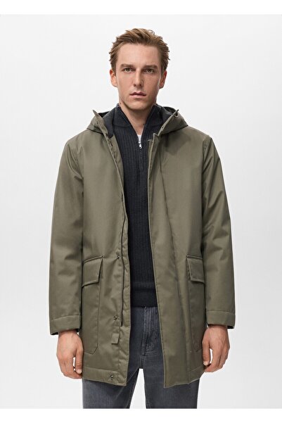 MANGO Man Su itici kapüşonlu kapitone parka