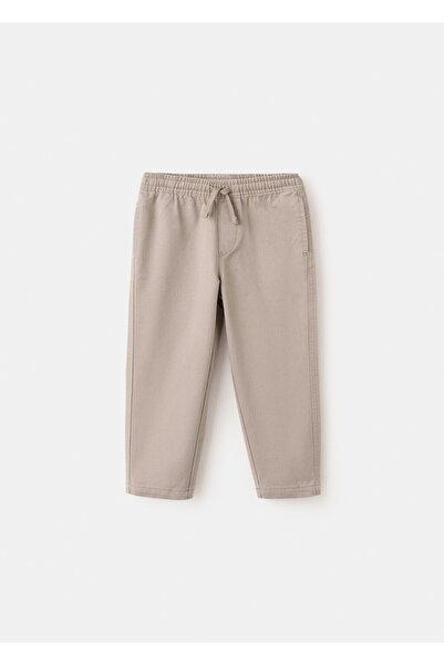 MANGO Baby Düz kesim pamuklu pantolon