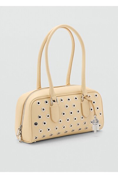 MANGO Woman Eyelet detaylı bowling çanta