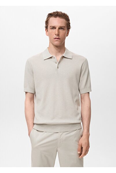 MANGO Man Fitilli örgü polo gömlek