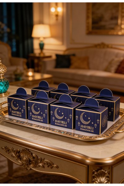 BALON DİYARI 25 Li Ramazan Bayramı Küp Lokumluk 4.5x5.5 Cm Hayırlı Ramazanlar...