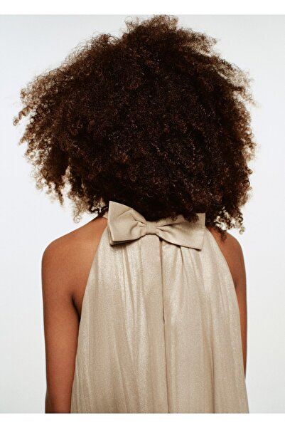 MANGO Kids Fiyonklu metalik elbise