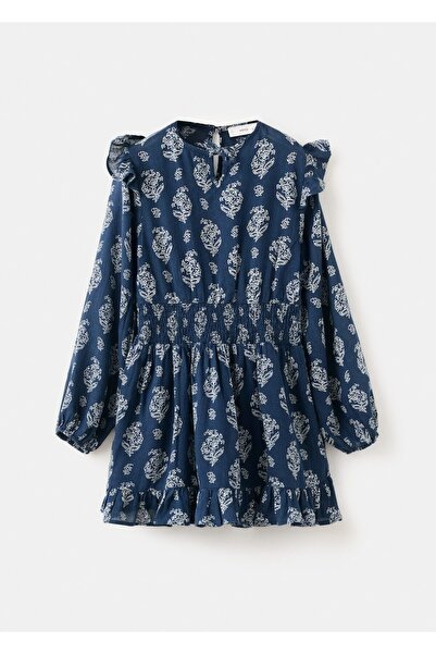MANGO Kids Volanlı desenli elbise