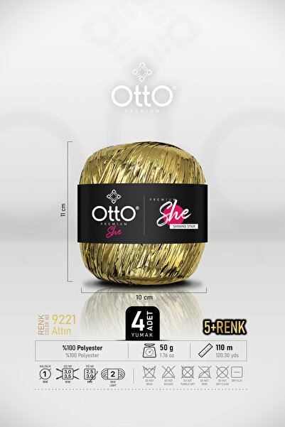 Otto Premium She Metallic Raffia - Χρυσό - Συσκευασία 4 τεμαχίων - 50γρ/ 110μ...