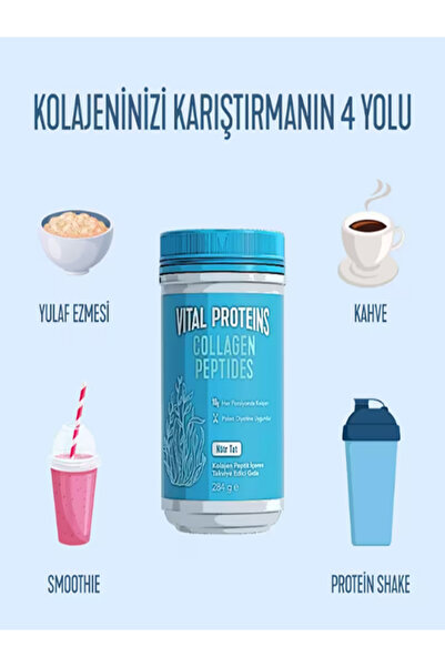 Vital Proteins Şeker İçermeyen Nötr Tat %100 Hidrolize Sığır Kolajeni 284 gr