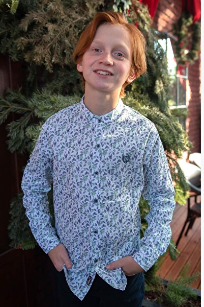 Breeze Сорочка для хлопчика з квітковим візерунком, 8-14 років, біла