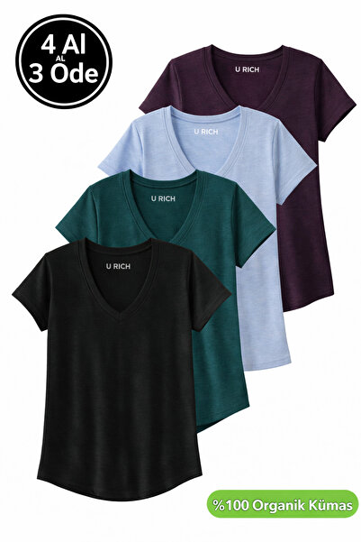 Rich Жіночий 4-пакетний набір чорний-нафтовий-синій-темно-фіолетовий 100% орг...