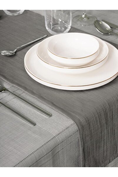 Cotton Box Antique Tablecloth Set Jasmine Gray 155x160