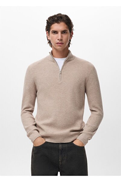 MANGO Man Ribana fermuarlı yaka kazak