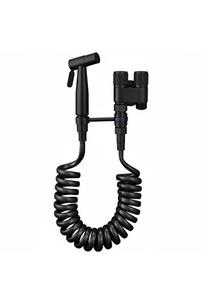 Skyline Orbion Set Dus Igienic WC Negru Mat (Bideu) - Inox, Presiune Reglabil...