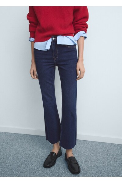 MANGO Woman Sienna flare crop jean pantolon