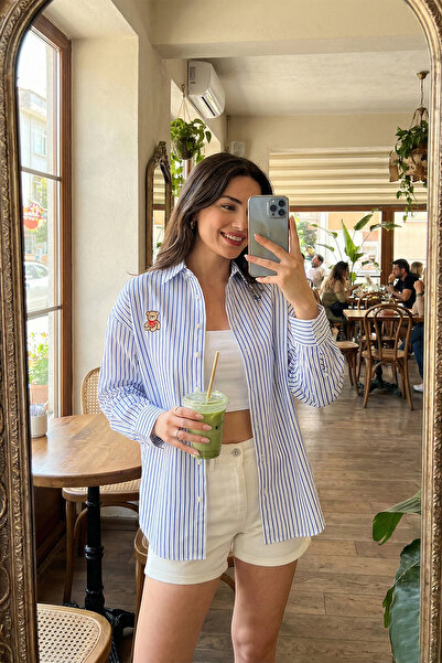 Lela Bumbac Blend Regular Fit Teddy Bear Embroidered Shirt SHIRT 6773106