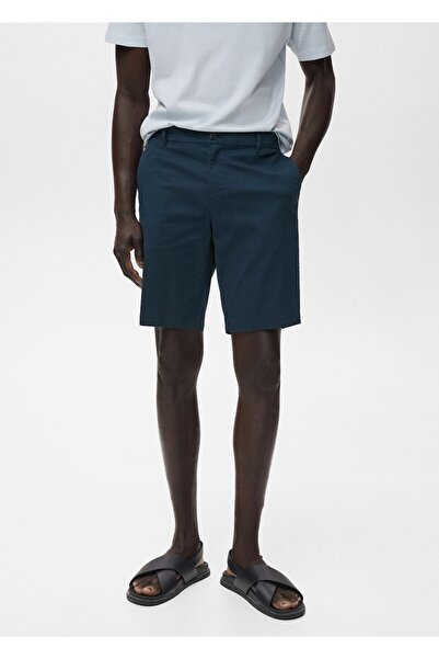 MANGO Man Dar kesim chino pamuklu bermuda şort