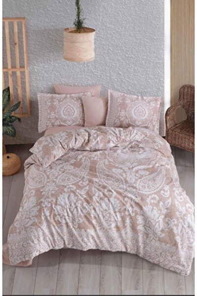 Clasy Ranforce Постільна білизна для двоспального ліжка Ventana V1 Бежева