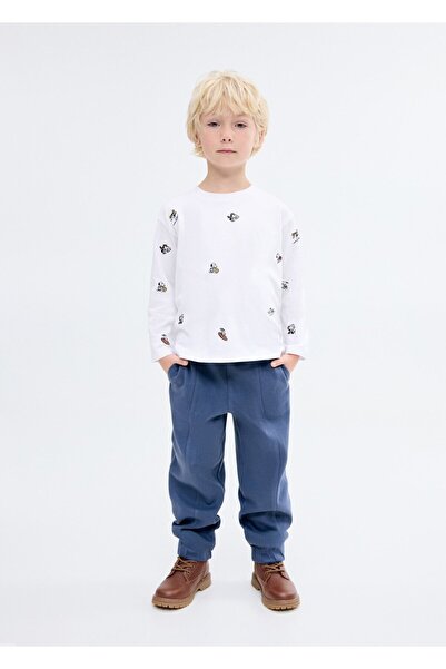 MANGO Baby Beli lastikli jogger pantolon